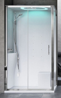 Душевая кабина NOVELLINI EON 2P 1200х800х2360 мм, левая, турец баня, термост, гидром, верхн душ, подсв, стенк белые глян