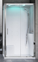 Душевая кабина NOVELLINI EON 2P 1200х800х2360 мм, правая, турец баня, термост, гидром, верхн душ, подс, стенки бел глянц