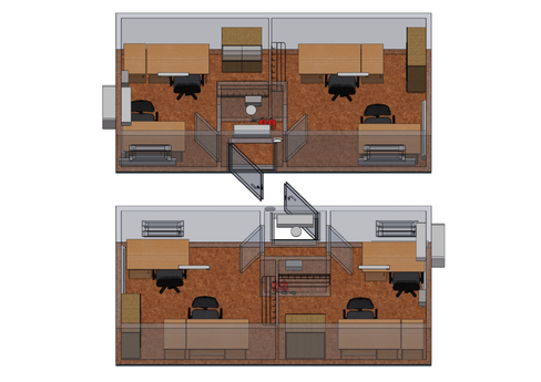 Бытовка 003 жилая 2-4 человек, кабинет мастера 8000x2450