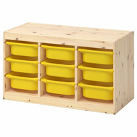 Ящик для хранения с контейнерами TROFAST 9М желтый Икеа Garden
