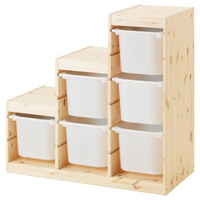 Ящик для хранения с контейнерами TROFAST 6Б белый Икеа Garden