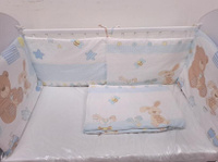 Бортики для кроватки 120*60 см Чаепитие голубой 32072 LuBaby