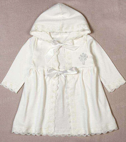 Платье крестильное № 333 цвет молочный рост 74, 80 см арт.333 (74 см) Аистенок