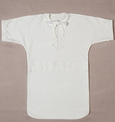 Рубашка для крещения цвет экрю 62-80 см арт.941 (74 см) Аистенок
