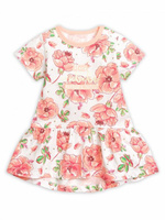 Платье для девочек "Счастье на розовых пяточках" белый 3-12 мес (6-9 мес.) Pelican