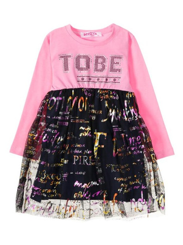 Платье для девочек "Tobe rose" розовый/темно-синий, 2-6 лет арт.BZ126 (3 года) Wonderlandiya