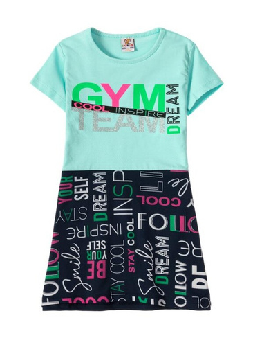 Платье для девочек "Gym team green" зеленый, 3-8 лет арт.ELC93 (4-5 лет) Wonderlandiya