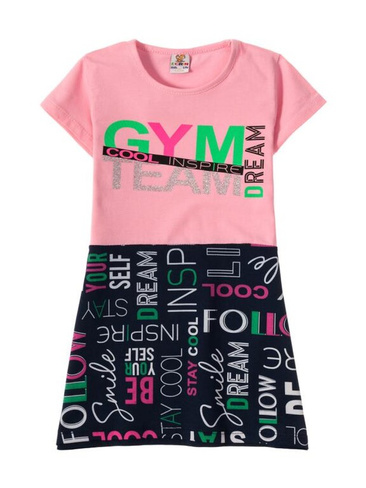 Платье для девочек "Gym team pink" розовый, 3-8 лет арт.ELC93 (3-4 года) Wonderlandiya
