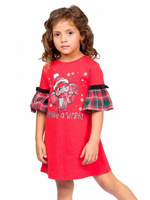Платье для девочек Pelican "Merry КРЫСМАs" 1-3 года, красный арт.GFDJ3786 (1 год)