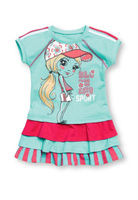 Платье для девочек "Круизное поппури" 1 год, цвет aqua арт.GDT375/1 (1 год) Pelican