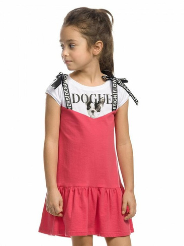 Платье для девочек "DOGUE" 1-4 года, цвет красный арт.GFDT3157/1 (4 года) Pelican