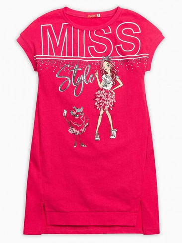 Платье для девочек "Мисс стиль" 1, 2 года, цвет розовый арт.GFDT3110 (1 год) Pelican