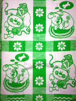 Одеяло байковое 57-6ЕТЖ, 100% хл. 118х100 (зеленый) Ермолино