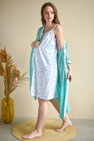 Сорочка и халат для беременных Скоро мама ментол 1737-К (52) Оптима трикотаж
