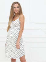 Сорочка для беременных и кормящих женщин ФЭСТ белый/серый арт.П47504 (182-108-114)