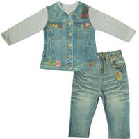 Папитто Комплект 2 предмета кофточка+штанишки для девочки "Fashion Jeans" 74-92 см арт.594-05 (86 см)