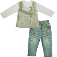 Папитто Комплект 2 предмета кофточка+штанишки для девочки "Fashion Jeans" 74-92 см арт.595-05 (86 см)