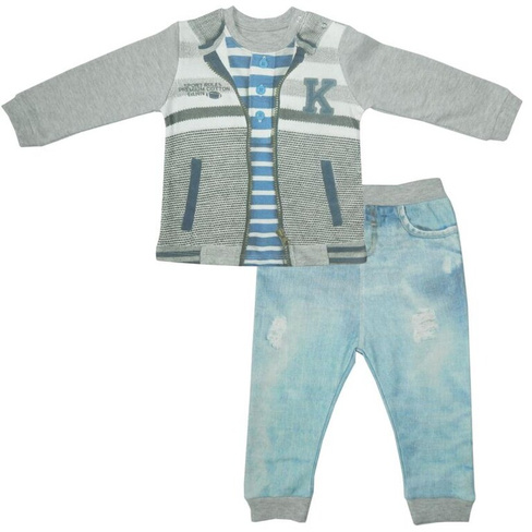Папитто Комплект 2 предмета кофточка+штанишки для мальчика "Fashion Jeans" 74-92 см арт.583-05 (80 см)