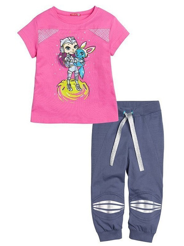 Комплект для девочек Pelican 1-4 года, цвет розовый/серый арт.GATB384 (2 года)