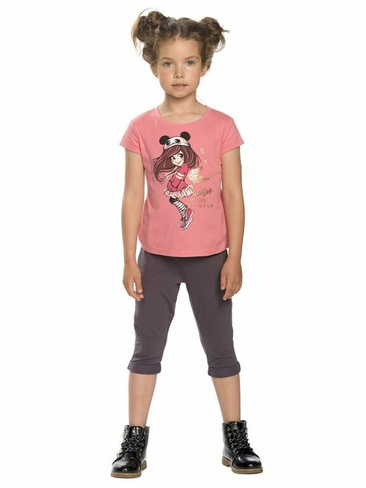 Комплект для девочек "Счастье это крылья" 1-5 лет, цвет розовый арт.GFATB3136 (3 года) Pelican