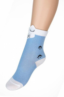 Носки детские Para Socks Мордочка кошки, цвет голубой арт.N1D46 (10)