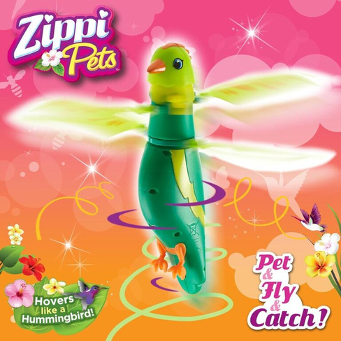 Zippi Pets Интерактивная, летающая птичка (синий)