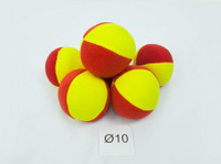 Мячик мягконабивной Вини d10см красный/желтый (цена за 1 штуку) ВиНи