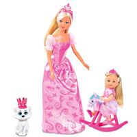 Кукла Steffi love Штеффи и Еви Принцессы 29см, зверушки в комплекте 12см арт.5733223029 Simba