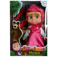Кукла Маша и Медведь 15 см, без звука, в розовом платье арт.83030WOSR Карапуз