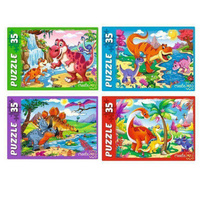 Пазл "Рыжий кот" Любимые динозавры, 35 элементов арт.П35-5775