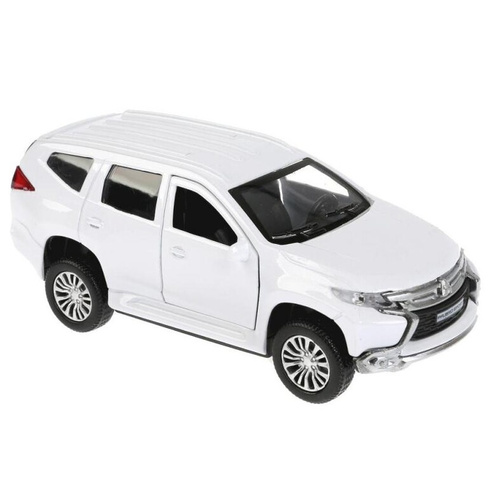 Инерционная металлическая модель - Mitsubishi Pajero Sport 12см, открываются двери, белый Технопарк