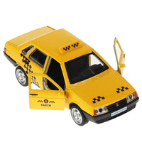 Инерционная металлическая модель - Такси Спутник Lada ВАЗ-21099 12 см арт.21099-12TAX-YE Технопарк