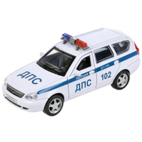 Инерционная металлическая модель – Полиция LADA Priora 12 см, белый арт.PRIORAWAG-12POL-WH Технопарк