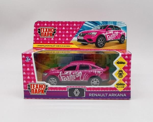 Инерционная металлическая модель - RENAULT ARKANA 12 см, розовый Технопарк