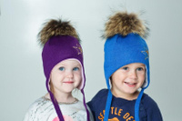 Шапка детская на завязках "Звездочки" фиолетовый ISOSOFT (Зима) PicCo (48)