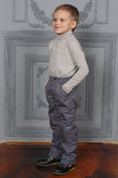 Брюки Гранд осенние, мембрана, подкладка флис, р.104-158 см, серый (140 см) Гранд Лео