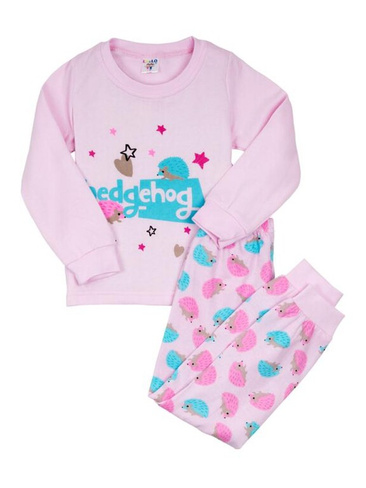 Пижама для девочек "Hedgehog" с начесом, розовый 3-7 лет интерлок (3 года) Wonderlandiya