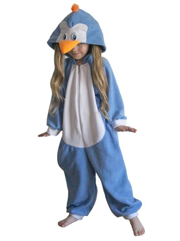 Пижама Кигуруми "Пингвин" бело-голубой, размер с 3 до 7 лет арт.ING3 (7 лет) Wonderlandiya