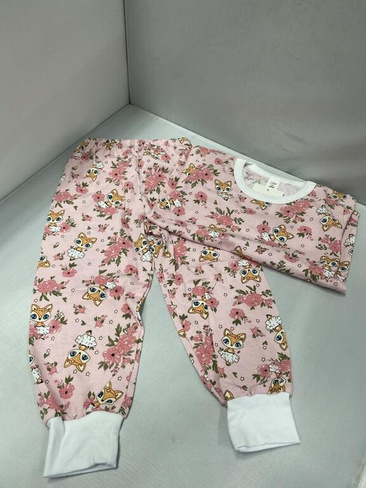 Пижама для девочки Лисички розовый кулирка р. 92-122 (110 см) Мегаклад