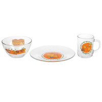 Набор стеклянной посуды Умка Оранжевая корова (кружка, тарелка и салатник) арт.GP51760EN