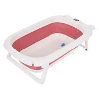 Ванна детская Pituso складная 81,5 см с термометром, белый/темно-розовый