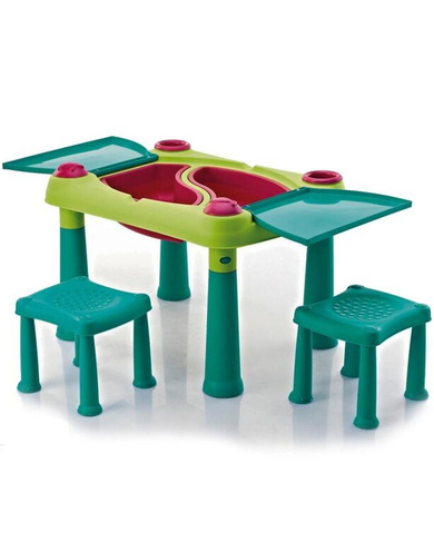 Стол KETER CREATIVE для детского творчества и игры с водой и песком и 2 табуретки 79x56x50h