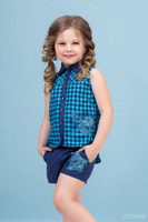 Комплект Зиронька 64-8014-2 (блузка+шорты) р.116-146 см синий-голубой (116 см) ZIRONKA