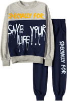 Комплект для мальчиков "Save life grey-darck blue" 2-5 лет, серый/темно-синий арт.RM10 (4 года) Wonderlandiya