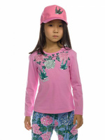 Джемпер для девочек "Над облаком гортензий" 1-5 лет, розовый арт.GFJ3159 (4 года) Pelican