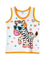 Майка для девочки "Fashionable Zebra" 1-4 года оранжевый/белый арт.SM650 (1 год) Wonderlandiya