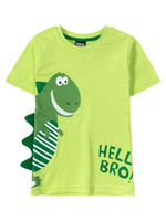 Футболка для мальчиков "Hello Bro" зеленый 3-7 лет (6-7 лет) Wonderlandiya