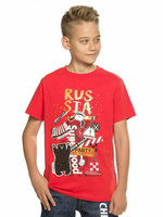 Футболка для мальчика "Party like a russian" 6-8 лет, цвет красный арт.BFT4825 (7 лет) Pelican