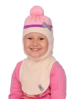 Шапка детская Кэти р.48-54 шлем молочный/ярко-розовый арт.18202-09 (48-50) Niko