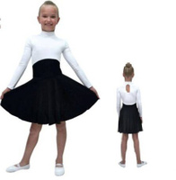 Платье танцевальное (black&white), длинный рукав, юбка - солнце без швов арт.Г3.5 (28) Korri